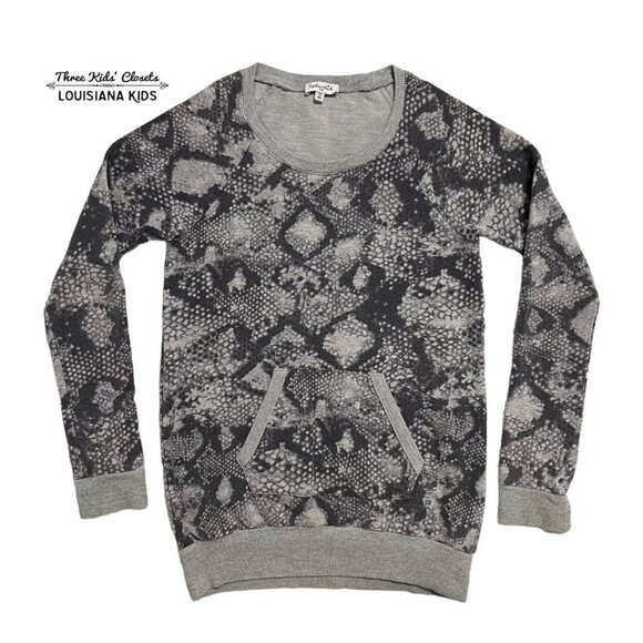 Splendid 7/8Y Grey Snake Skin Tunic Sweatshirt - Picture 1 of 5